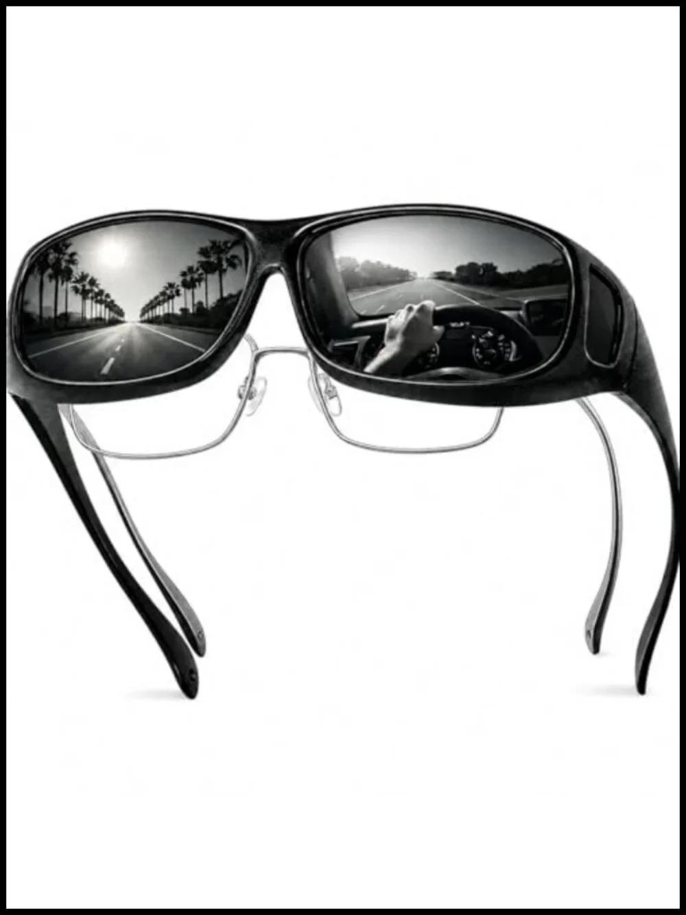 Fit Over Glasses Sunglasses Anti Glare Polarized Night Vision HD Yellow Lens